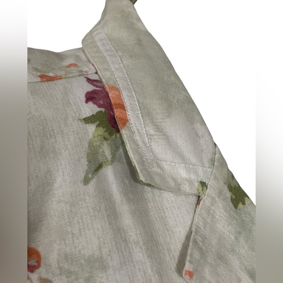 NWOT Christopher & Banks Linen Blend Floral Print Ivory Button Lightweight Jacke - Picture 5 of 13